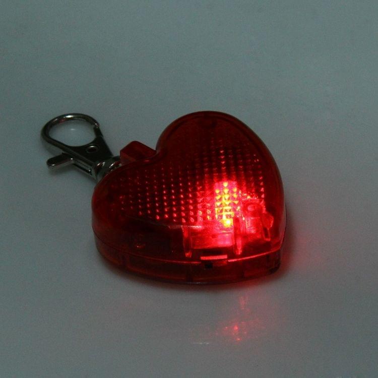 Fashion Heart-Shaped Pet Dog Cat Safety LED Flash Pendant Necklace (Red)