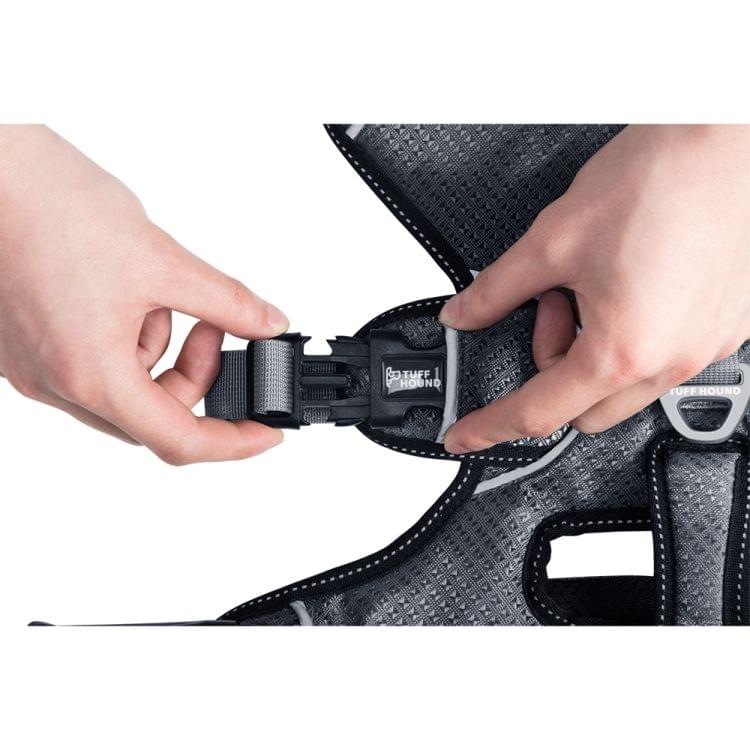 Tuffhound 1617S Adjustable Dog Harness Lead Leash Collar Belt,Size:XL, (62-76)+(58-88)cm (Grey)