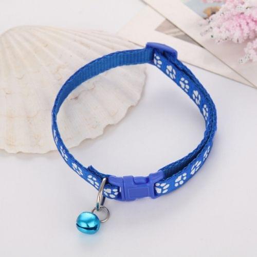 5 PCS Easy Wear Cat Dog Collar With Bell Adjustable Buckle Dog Collar Cat Puppy Pet Supplies(Blue)