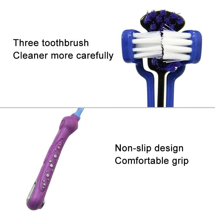 YINGTE Three-toothbrush for Pets (Blue)