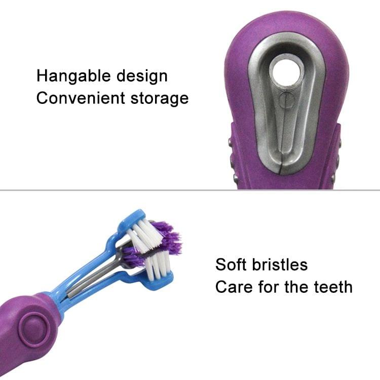 YINGTE Three-toothbrush for Pets (Blue)