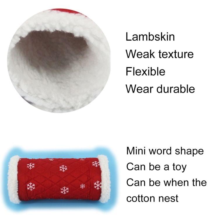 Winter Warm Snowflake Pattern Cotton Nest Single Channel, Hedgehog Spider Hamster Warm Tunnel Toy, Random Color Delivery