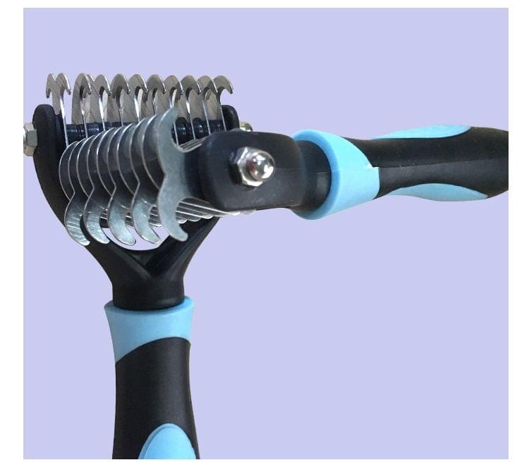 Fur Hair Grooming Hair Shedding Tool Brush for Dog Pet Cat(Blue)