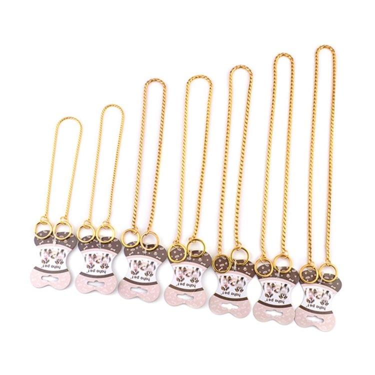 Pet Collars Pet Neck Strap Dog Neckband Snake Chain Dog Chain  Solid  Metal Chain Dog Collar，Length:55cm (Gold)