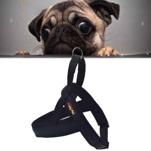 Pet Dogs Nylon Comfortable O-ring A7 Chest Harness Lead Leash, Size: L, Adjustable Range: 68-84cm(Black)