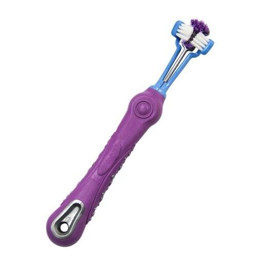 YINGTE Three-toothbrush for Pets (Purple)