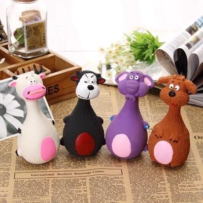 Cute Cartoon Cat and Dog Sound Latex Pet Toys, Random Style Delivery