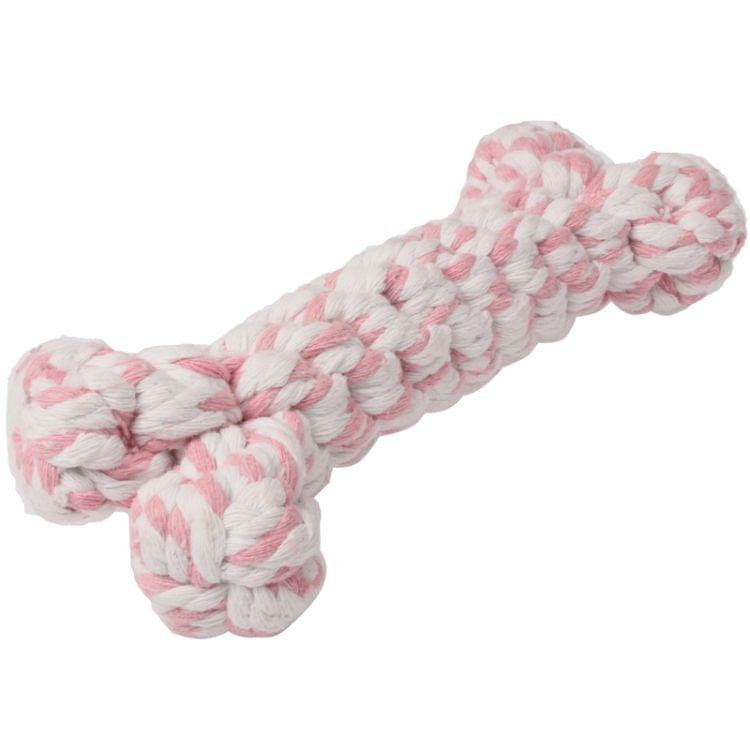 Dog Puppy Pet Cotton Braided Bone Rope Chew Knot Toy (Random Color Delivery)