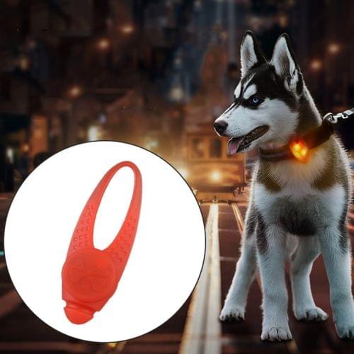 LED Night Light Pet Safety Collar Silicone Pendant (Red)