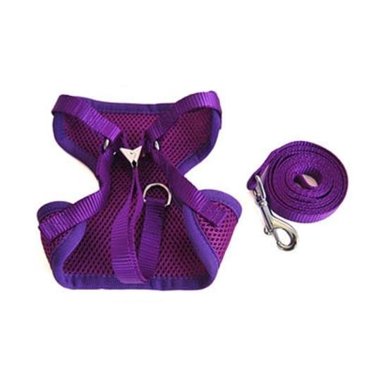 Pet Clothing Monochrome Mesh Harness Leash Dog Chest Suspenders with 120x1.5cm Traction Rope, Big Size, Bust: 36-68cm