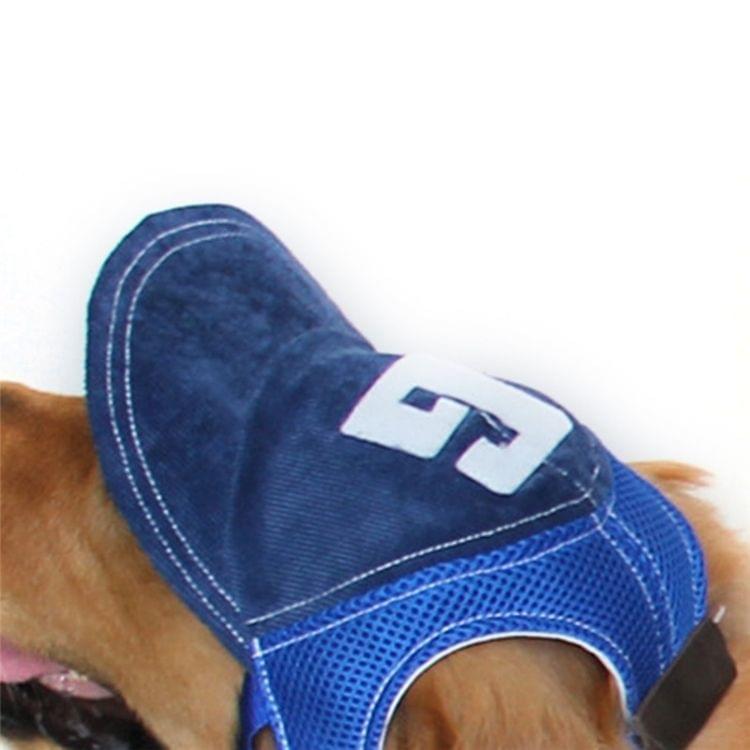 Dog Travel Sunshade Sunscreen Cap Outdoor Sports Breathable Baseball Dog Corduroy Hat Adjustable, Size: L(Blue)