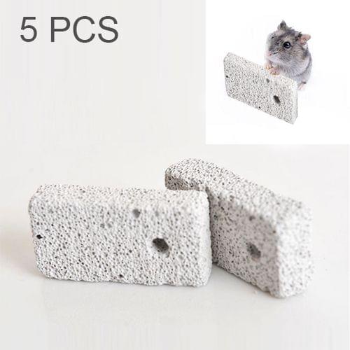 5 PCS Pet Rectangle Volcanic Molar Stone Hamsters Rabbits Small Pets Teeth Grinding Stones Pets Training Tools