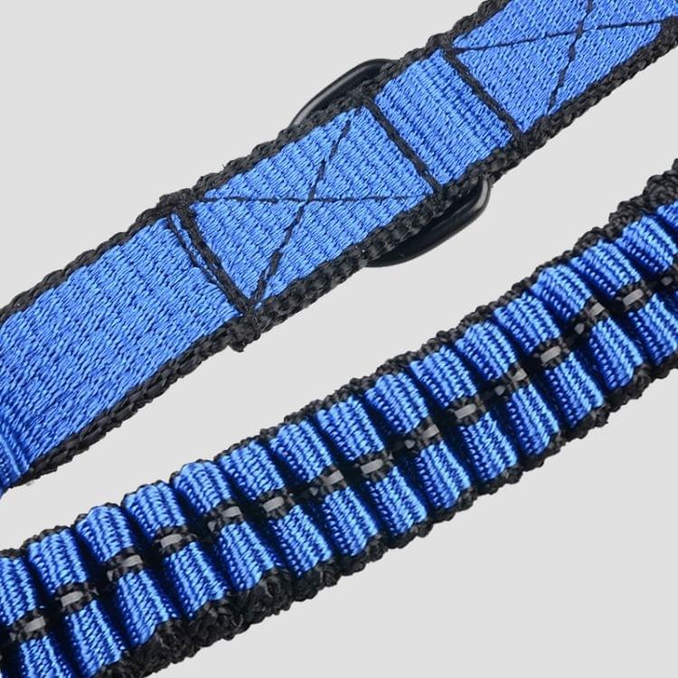 Pet Telescopic Buffer Double Traction Rope Nylon Reflective Braided Rope, Large, Length: 107cm, Random Color Delivery