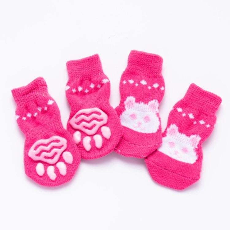 2 Pairs Cute Puppy Dogs Pet Knitted Anti-slip Socks(Big Mouth Duck)