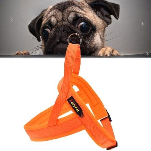Pet Dogs Nylon Comfortable O-ring A7 Chest Harness Lead Leash, Size: XS, Adjustable Range: 42-50cm(Orange)