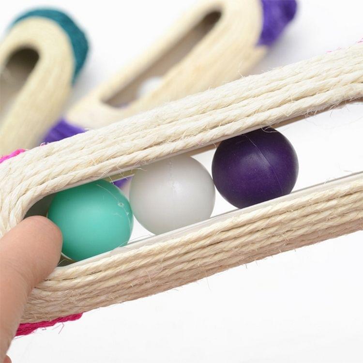Cat Scratch Board Training Toy Pet Supplies Cat Rack Rolling Sisal Scratching Trapped Ball with Three Balls, Random Color Delivery