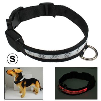 Cute Cartoon Pattern Adjustable 3-Mode LED Flashing Dog Collar, Size: S