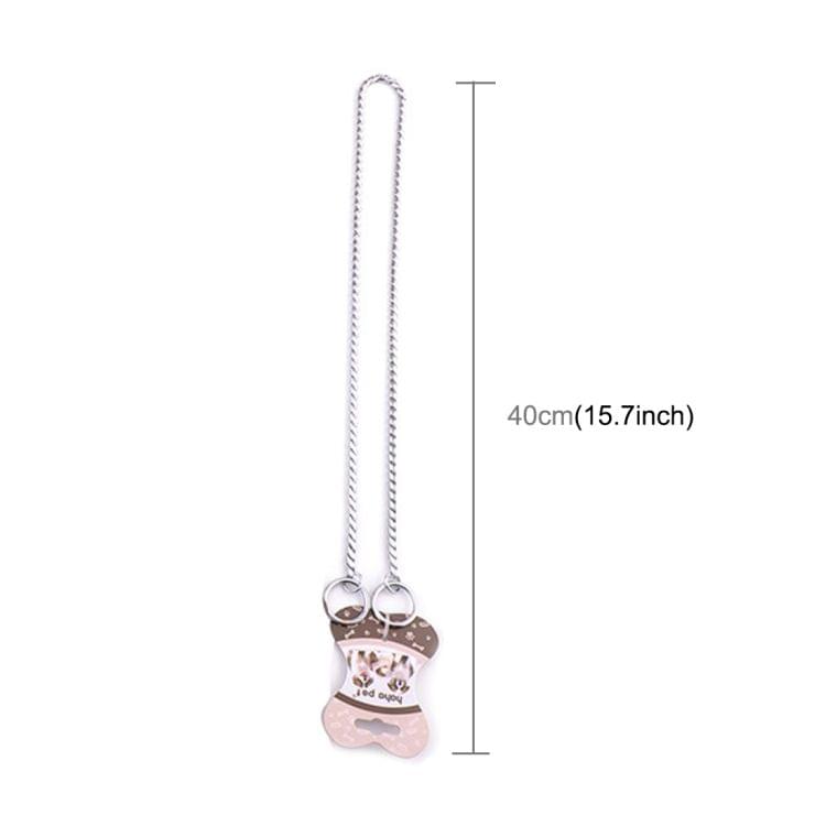 Pet Collars Pet Neck Strap Dog Neckband Snake Chain Dog Chain  Solid  Metal Chain Dog Collar，Length:40cm(Silver)