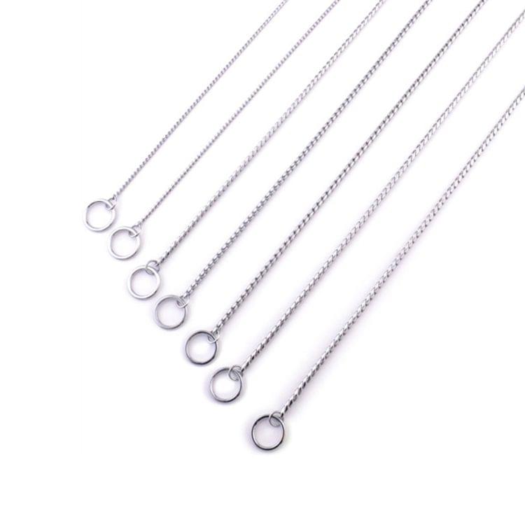 Pet Collars Pet Neck Strap Dog Neckband Snake Chain Dog Chain  Solid  Metal Chain Dog Collar，Length:40cm(Silver)