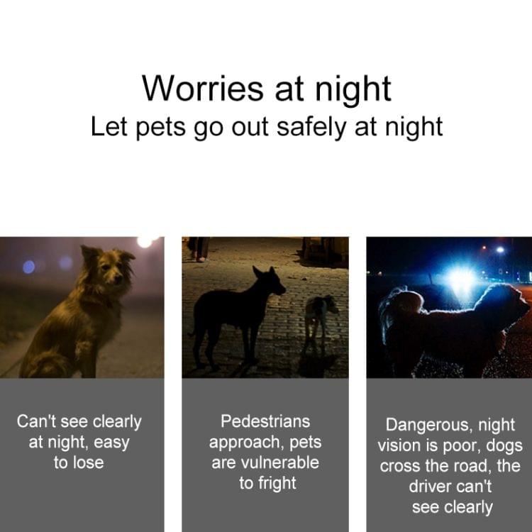 LED Night Light Pet Safety Collar Silicone Pendant (Blue)