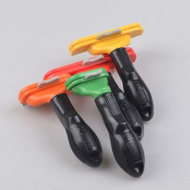 Large Medium and Small Dog Cat General Pet Hair Removal Comb, Size:Long hair(Green S)