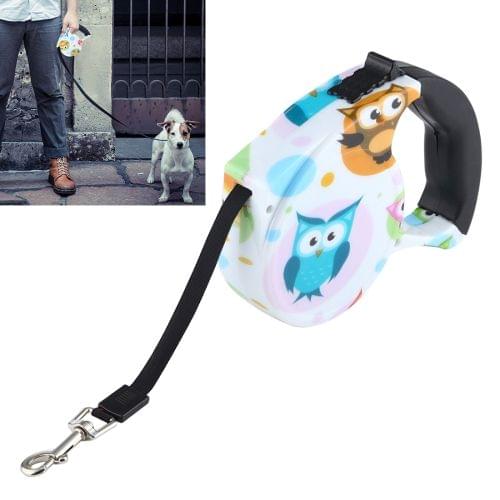 5m Owl Pattern Flexible Retractable Dog / Cat Leash for Daily Walking