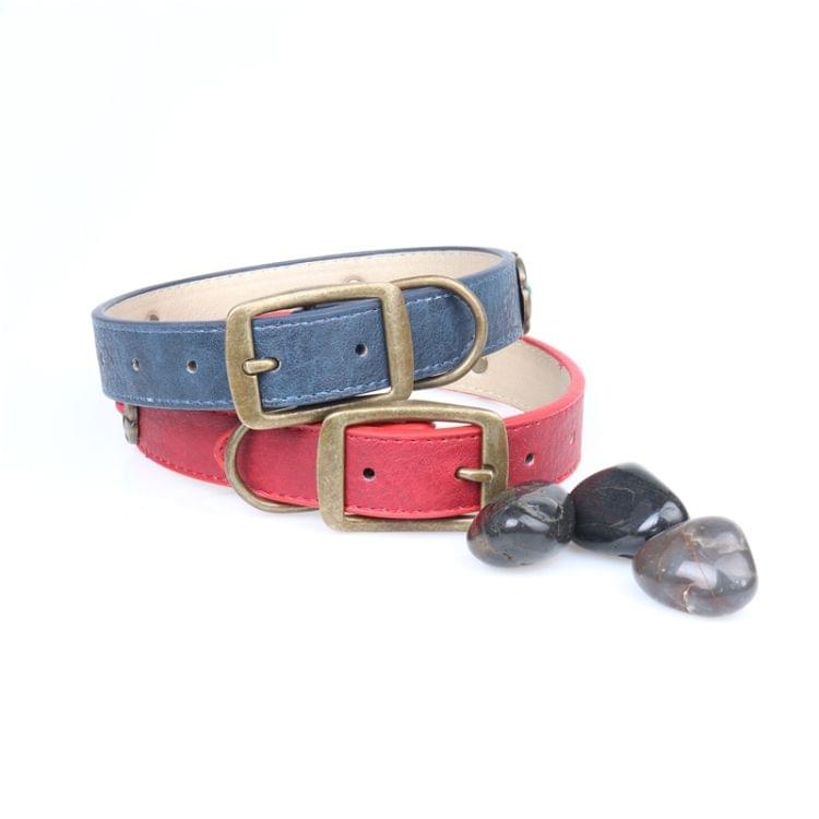 Rhinestone Crystal Leather Dog Collar for Medium Large Dog Pet Products, Size: 3.0 * 60cm(Blue)