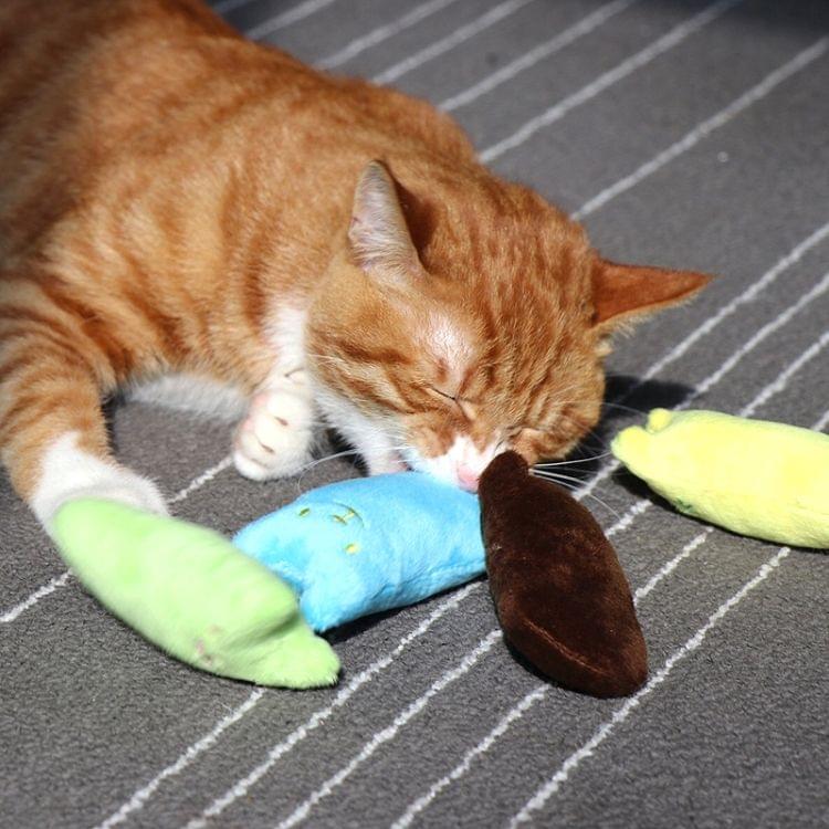 2 PCS Teeth Grinding Catnip Toys Funny Interactive Plush Cat Toy Pet Kitten Chewing Toy  Claws Thumb Bite Cat mint for Cats(Blue)