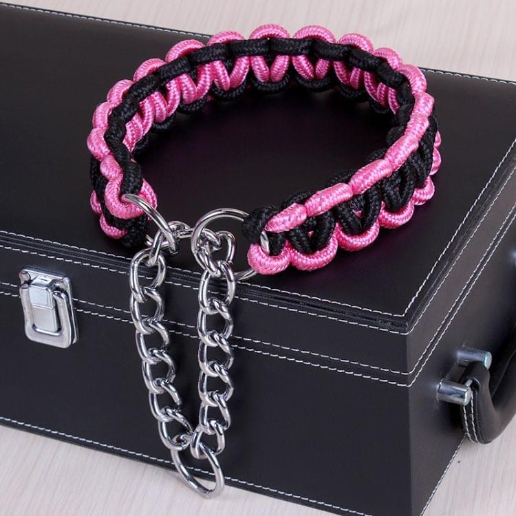 Large Dog German Shepherd Walk the Dog P Chain Necklet Collar for Medium and Large Dogs, Color:Blue Black(M)
