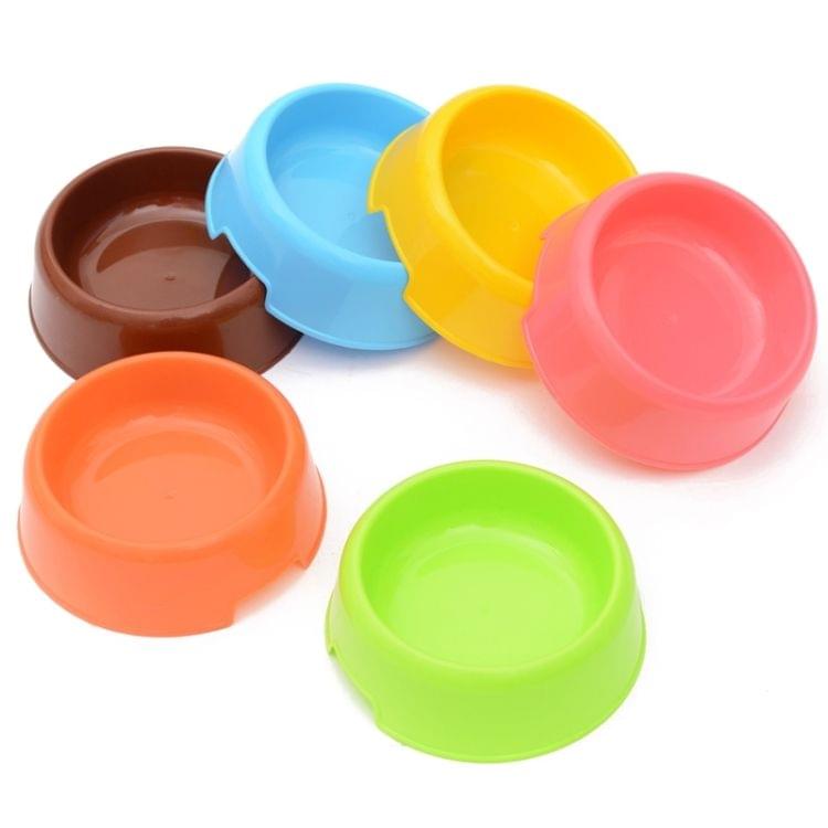 Dog Cat Light Candy Color Plastic Material Single Pets Bowls(Coffee)