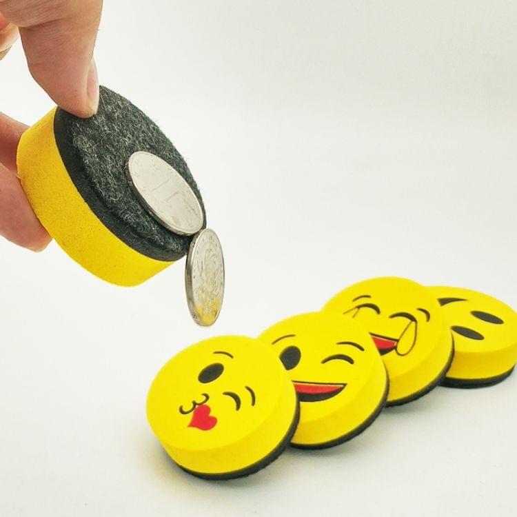 Yellow Smile Face Whiteboard Eraser Magnetic Board Erasers Wipe Dry School Blackboard Marker Cleaner 6 Styles Random Color Delivery