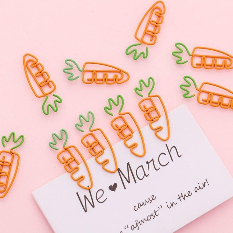 5 PCS Creative Kawaii Carrot Shaped Metal Paper Clip Bookmark Stationery School Office Supply