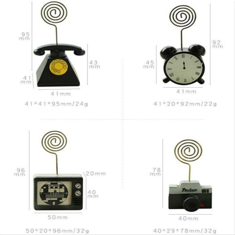 2 PCS Wooden Cartoon Card Stock Notes Folder Photo Clip Card Message Clip Office Supplies Information Clip, Type:TV