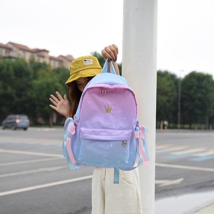 Cute Fresh Girl Student Shoulder Backpack Bag Handbag (Lake Blue)
