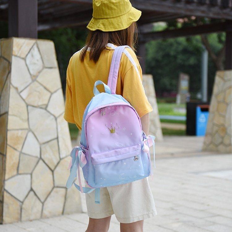 Cute Fresh Girl Student Shoulder Backpack Bag Handbag (Lake Blue)