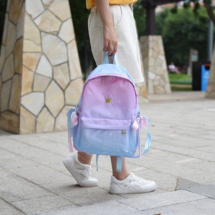Cute Fresh Girl Student Shoulder Backpack Bag Handbag (Lake Blue)