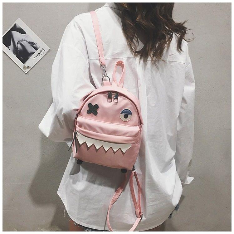 Wacky Cartoon Double Shoulders School Bag Travel Backpack Bag (Pink)
