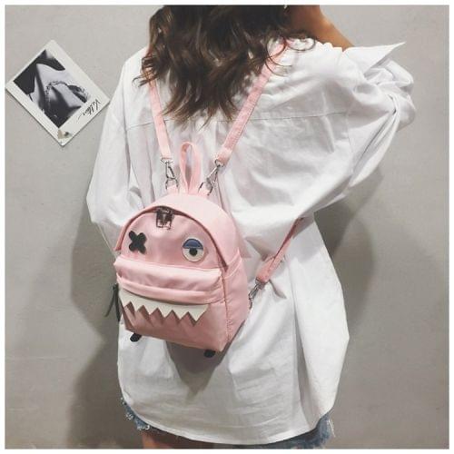 Wacky Cartoon Double Shoulders School Bag Travel Backpack Bag (Pink)