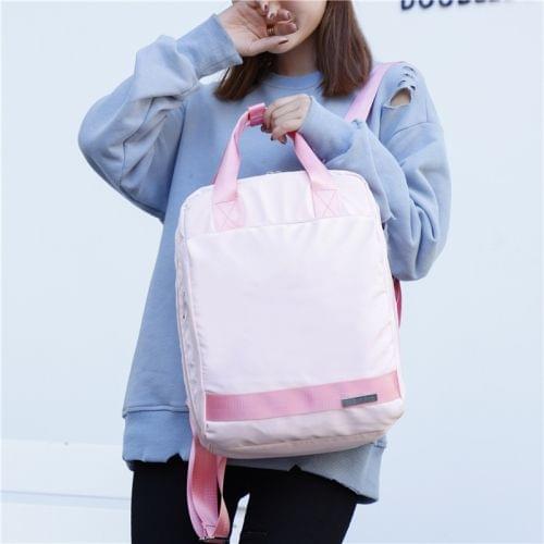 Leisure Fashion Nylon Fabric Shoulder Bag Handbag, Size:40x30x17cm (Pink)