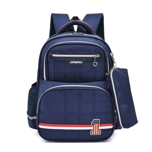 Lovely Double Shoulders School Bag Backpack Bag with Pen Bag (Blue)