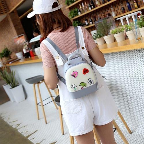 Multi-function Leisure Fashion Silica Gel Double Shoulders Bag Backpack (Grey)