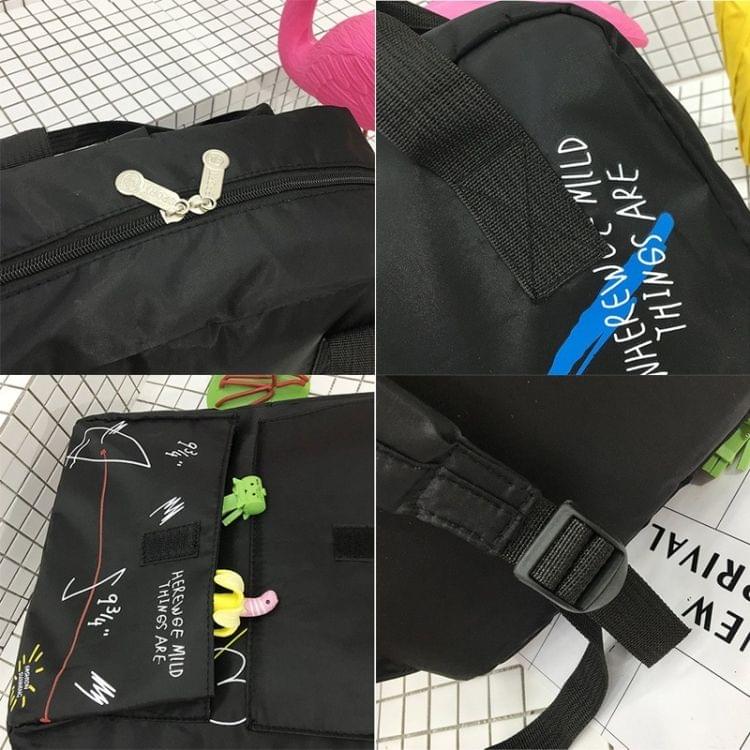 Mathematical Formulas Graffiti Double Shoulders School Bag Travel Backpack Bag (White)