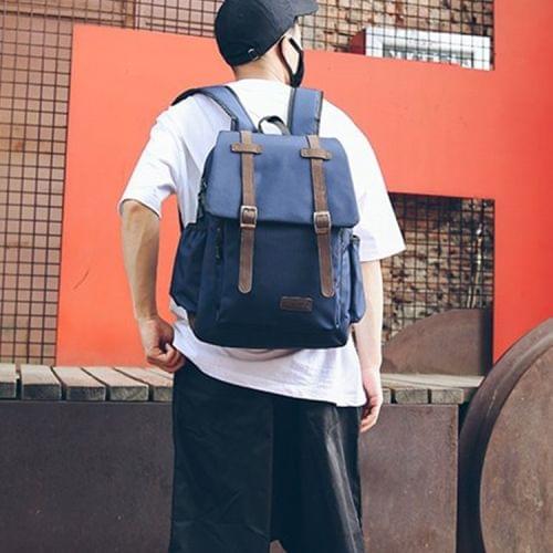 Vertical Retro Style Casual Double-shoulder Bag Messenger Bag (Blue)