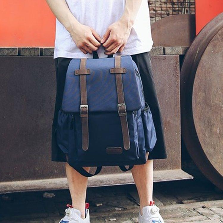 Vertical Retro Style Casual Double-shoulder Bag Messenger Bag (Blue)
