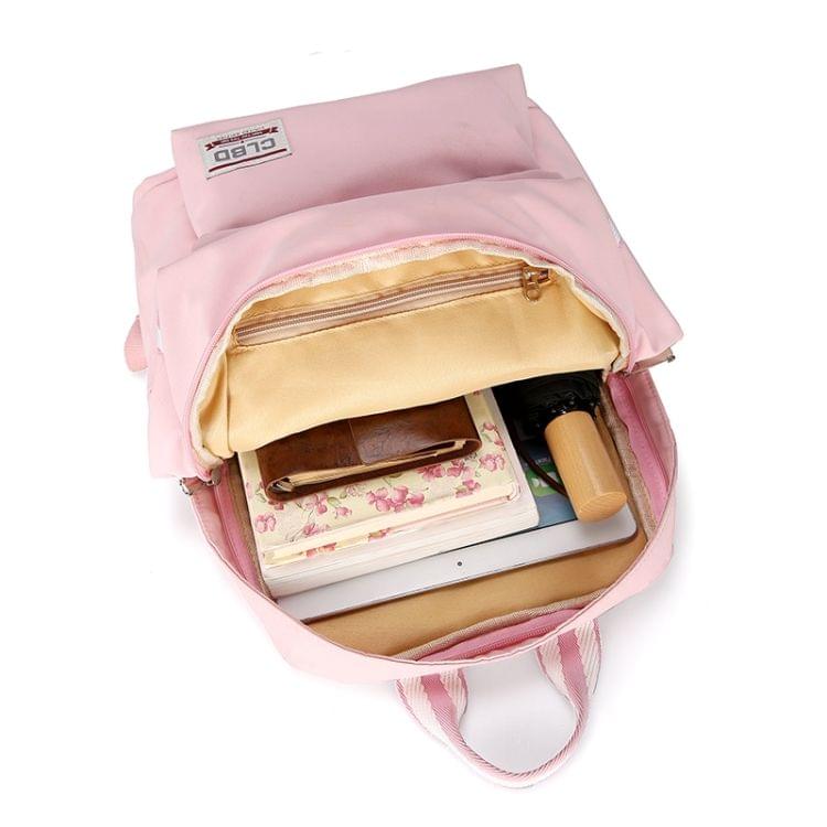 Casual Polyester Double-shoulder Bag School Bag(Black)