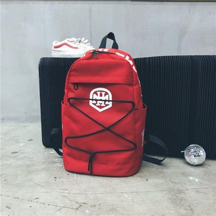 Leisure Sport Double Shoulders School Bag Travel Backpack Bag (Red)