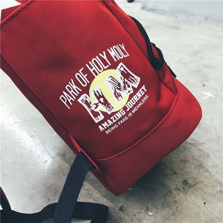 Leisure Sport Double Shoulders School Bag Travel Backpack Bag (Red)
