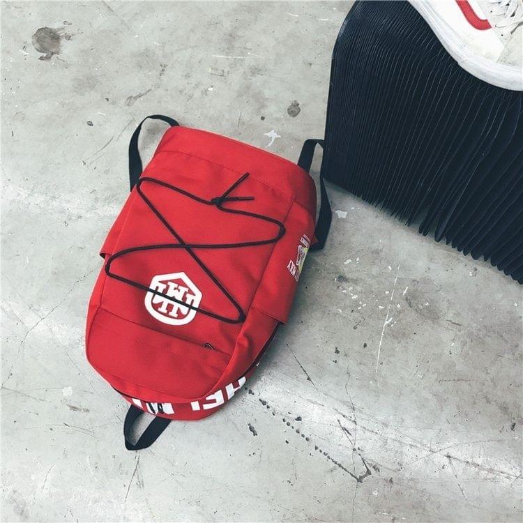 Leisure Sport Double Shoulders School Bag Travel Backpack Bag (Red)