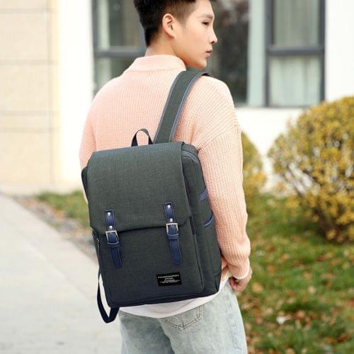 Oxford Cloth Double Shoulders School Bag Travel Backpack Bag (Army Green)