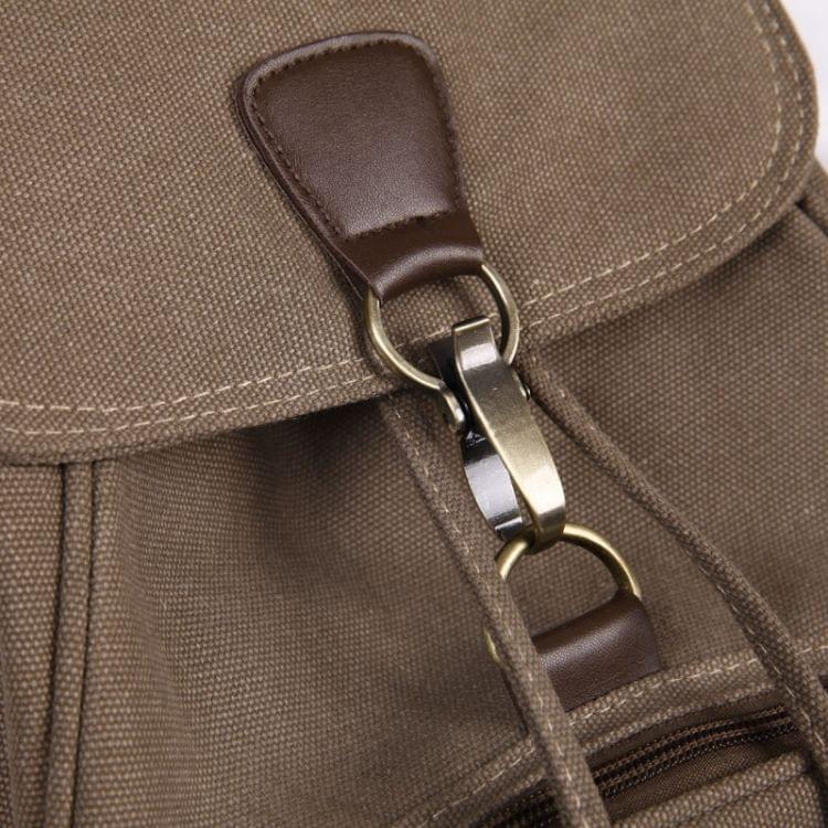 Women Canvas Student Laptop Bag Backpack(Khaki)